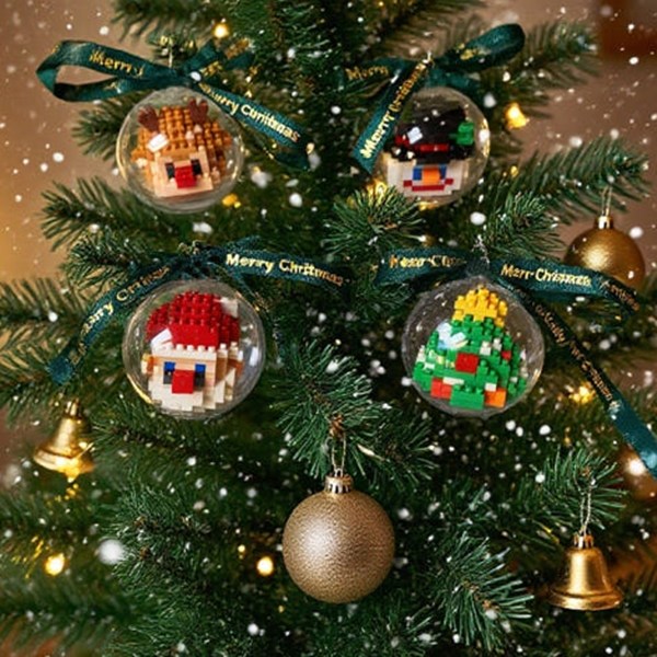 미니블럭 크리스마스 오너먼트 4종세트 트리장식 꾸미기 산타 눈사람 루돌프 트리 10,000원