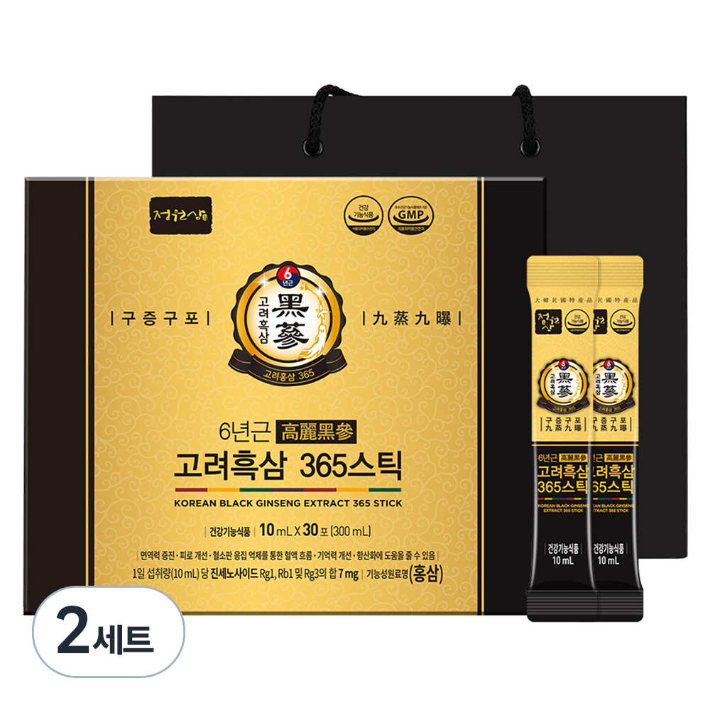 정원삼 구증구포 고려흑삼 365 스틱 + 쇼핑백 77,800원