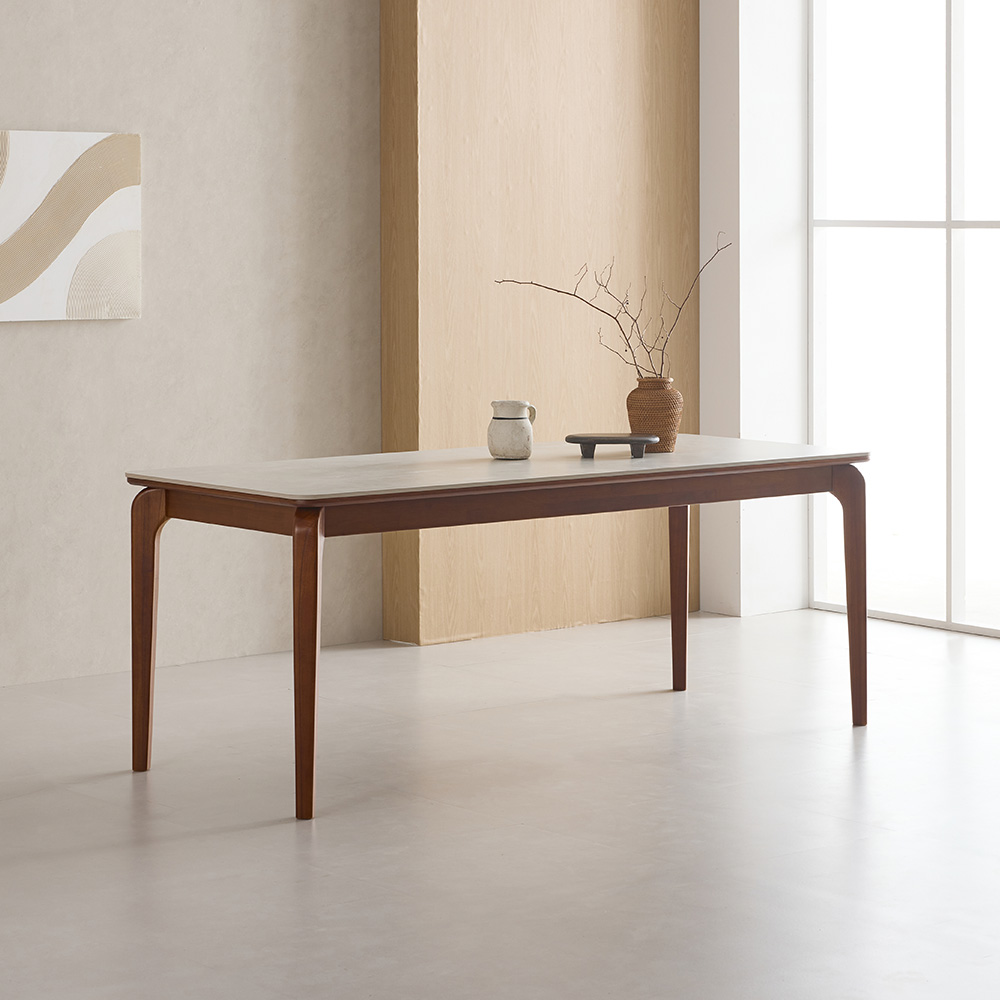 라로퍼니처 디바인 1900 연그레이 포세린 통 세라믹 6인 식탁 6인용 참죽나무 원목 테이블, 6인용, 단품 292,000원