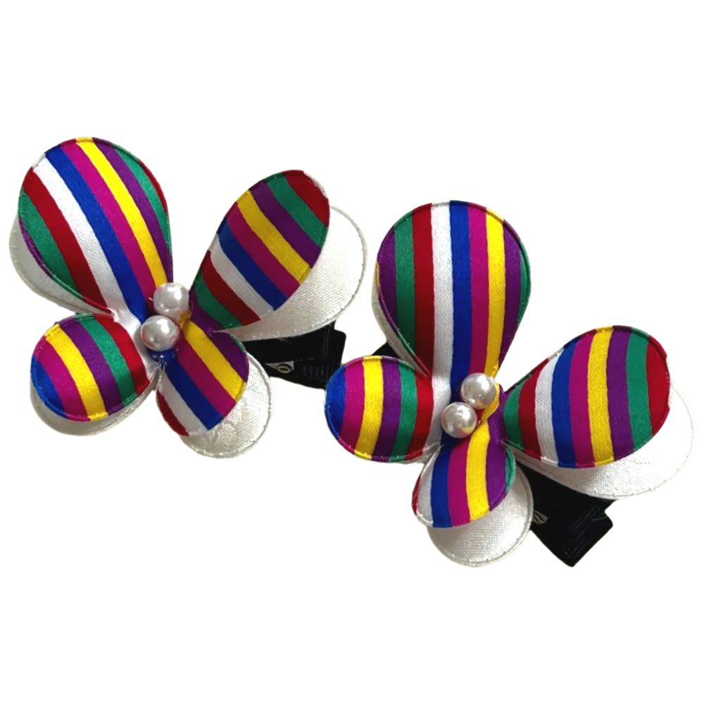 럭키치키 색동 나비 진주 헤어집게핀 1+1 11,800원