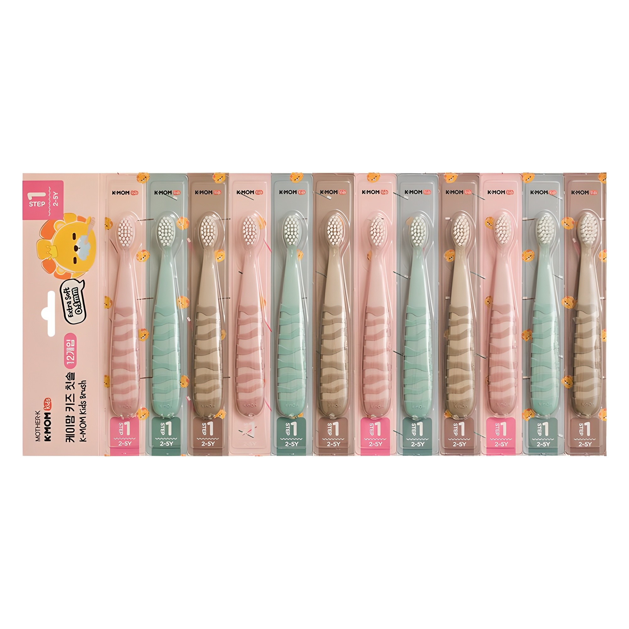 케이맘 키즈 칫솔 1단계, 퍼스트민트 + 퍼스트피치 + 퍼스트브라운, 12개입, 1세트 13,120원