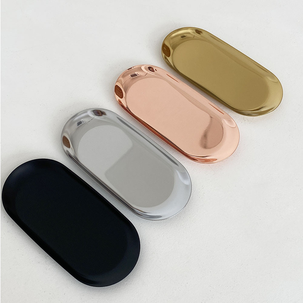 골드 실버 로즈골드 블랙 메탈 트레이 타원 쟁반 인테리어 촬영소품 소형 대형 6,960원