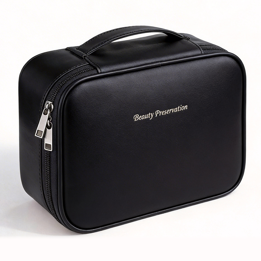 여행용 대용량 화장품 파우치 방수 메이크업 휴대용 고급 가방 수납, 1개, 블랙 14,950원