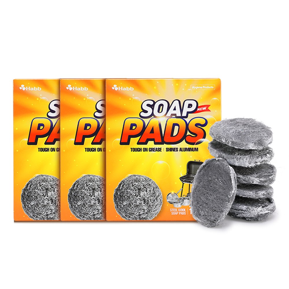 하비비 솝패드 주방 철 수세미 거품형 세척패드 3박스 30개, 3박스, 10개 9,800원