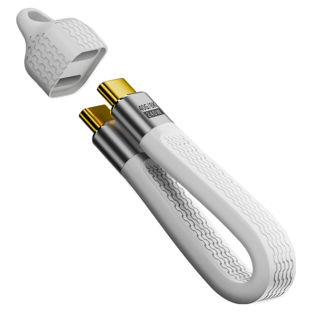 YTEK PD 240W 40Gbps 8K 영상 USB4 v2.0 C타입 평면 열쇠고리형 케이블 화이트 YT-CCG4K-14W 5,500원