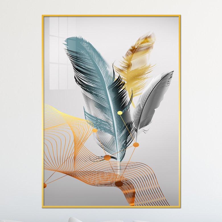 아트블루 돈 돌어오는 풍수 인테리어 액자 그림, 2_기하학 깃털 29,900원