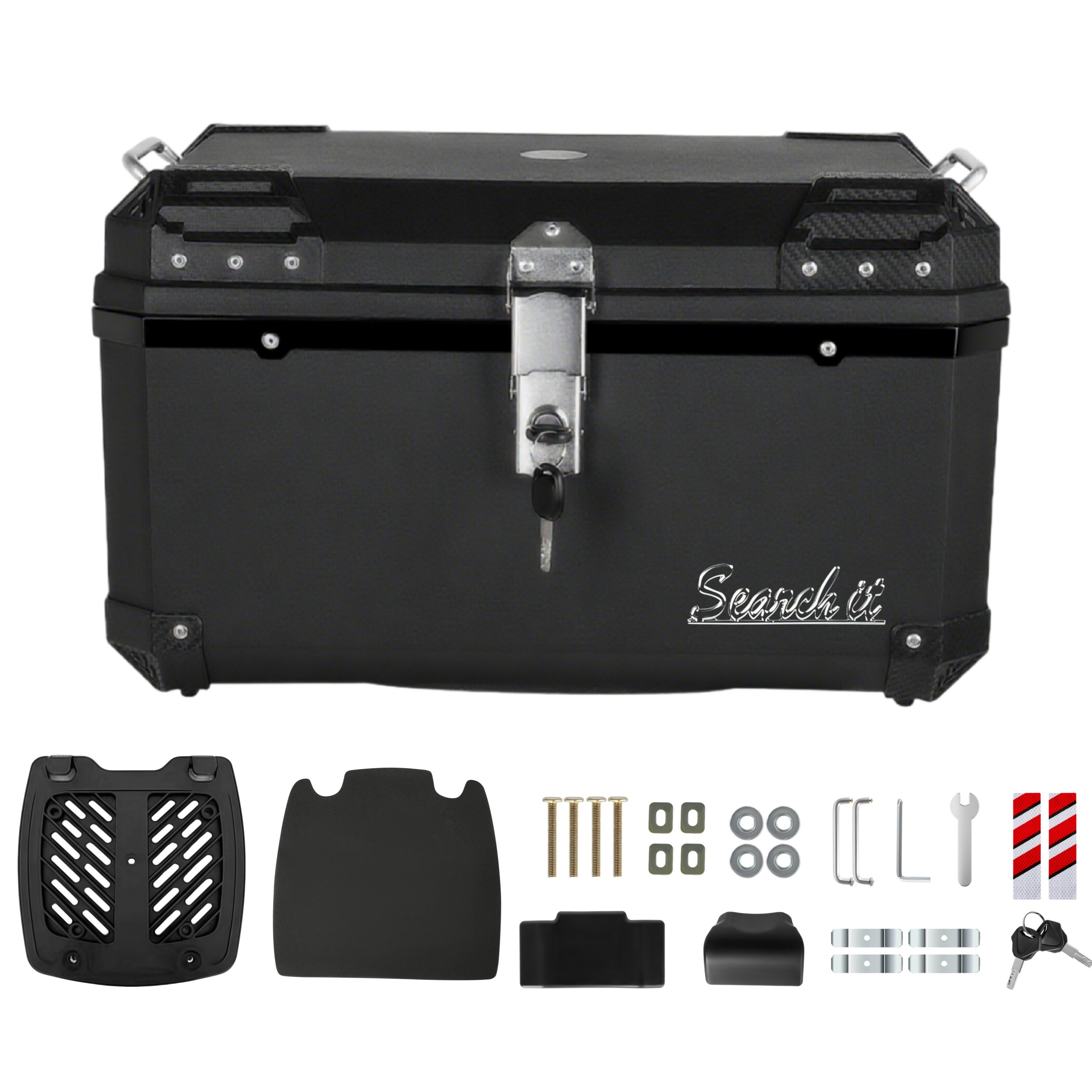 서치잇 전동차 트렁크 68L 대용량 범용 오토바이 뒷박스 방수형 배달용 수납 박스, 블랙 63,000원