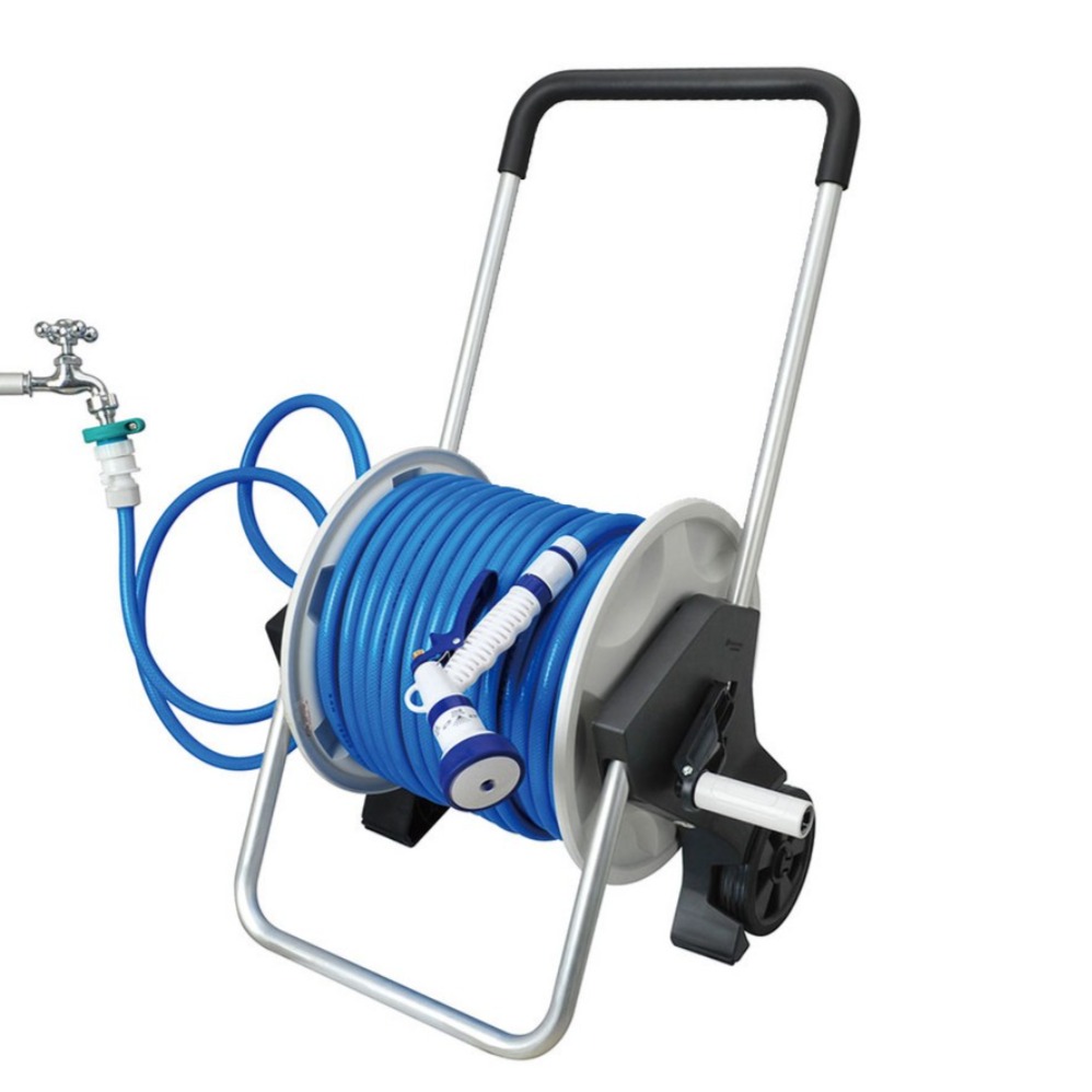 국산 이동식방차 포터블호스릴 60m 릴호스 세차호스, 파랑, 1개, 현재가 92,150원