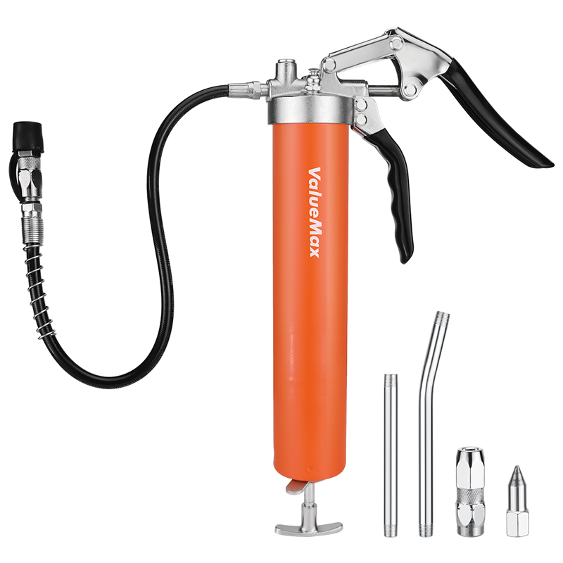 VALUEMAX 400CC 구리스건 주입기 2종 오일 노즐 2종 금속 파이프 포함 카트리지형 기계 펌프 주입기 윤활 그리스, 1세트 24,990원
