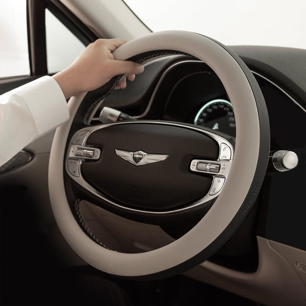 아임반 차량용 투톤 핸들커버, 바닐라베이지 39,900원