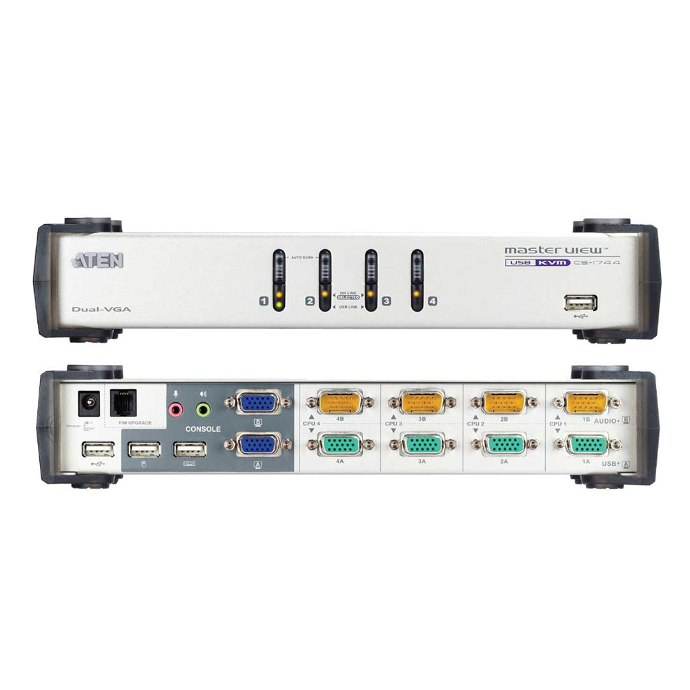 ATEN CS1744 4포트 USB 듀얼뷰 KVMP 스위치 케이블 4SET 포함 330,000원