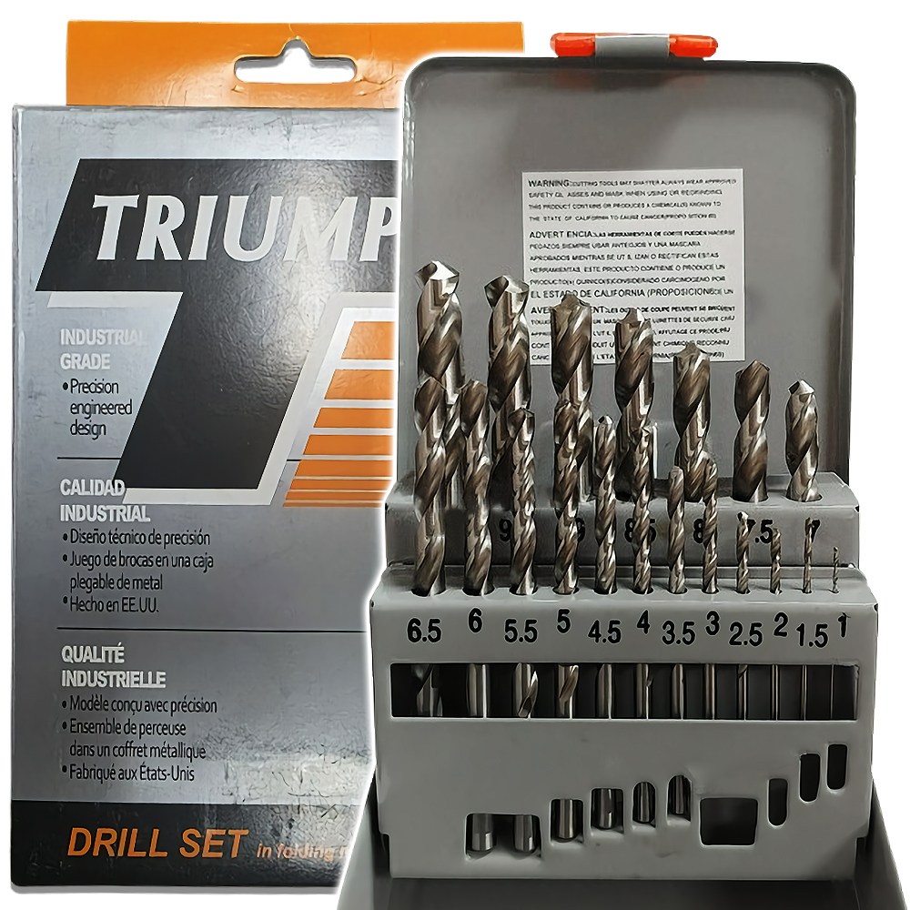 트라이엄프 드릴 비트 세트 천공 스텐 타공 기리 1-10mm 비트세트 19PCS 28,500원