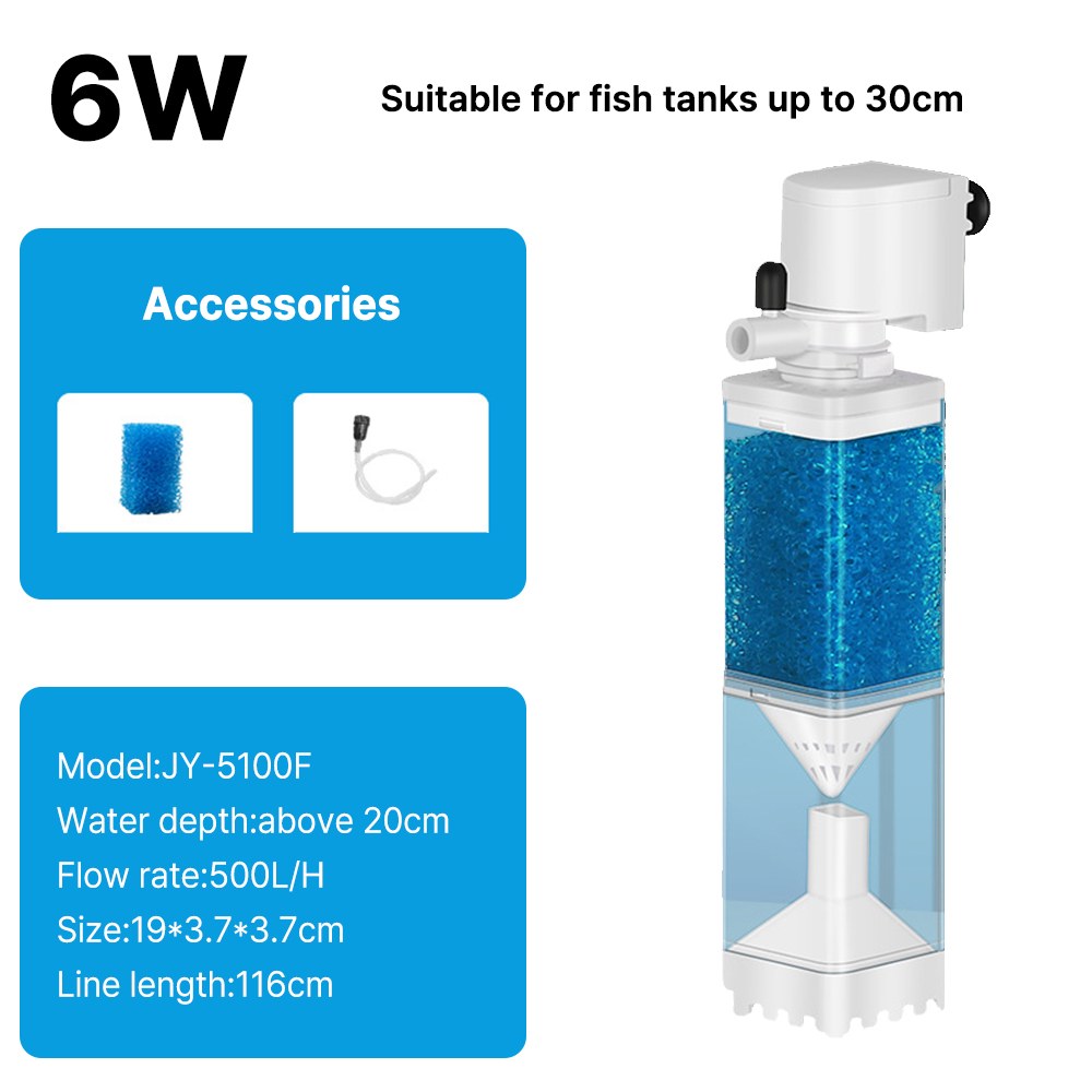 6IN1 수족관 필터 수중 펌프 웨이브 에어 내부 에어레이터 산소 공기 220V 무소음 워터 어항 메이커 17,500원
