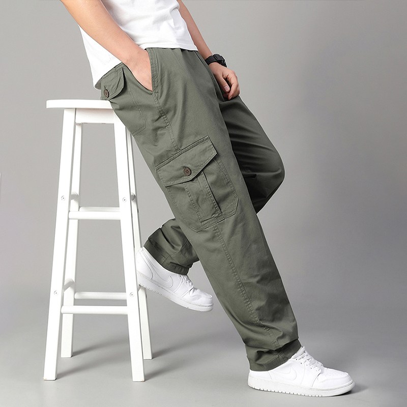 남자 카고바지 가을용 등산 일자 면바지 빅사이즈 밴딩 긴바지 tanlz-8816 28,800원