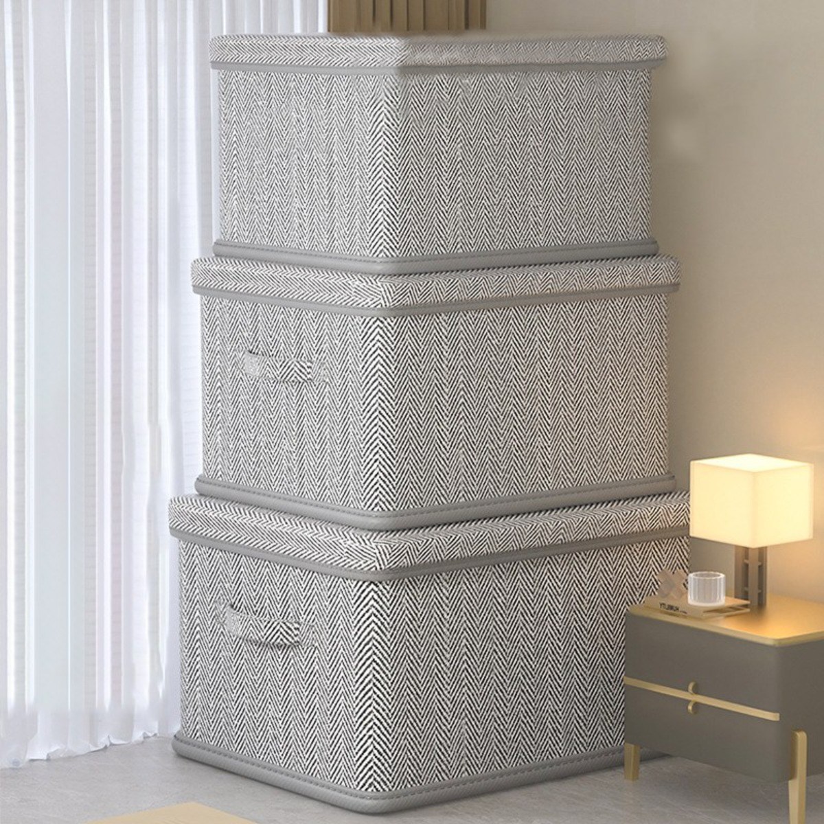 모아봐 대용량 고급 부직포 소재 수납함 접이식 박스, 2개, 회색 17,060원