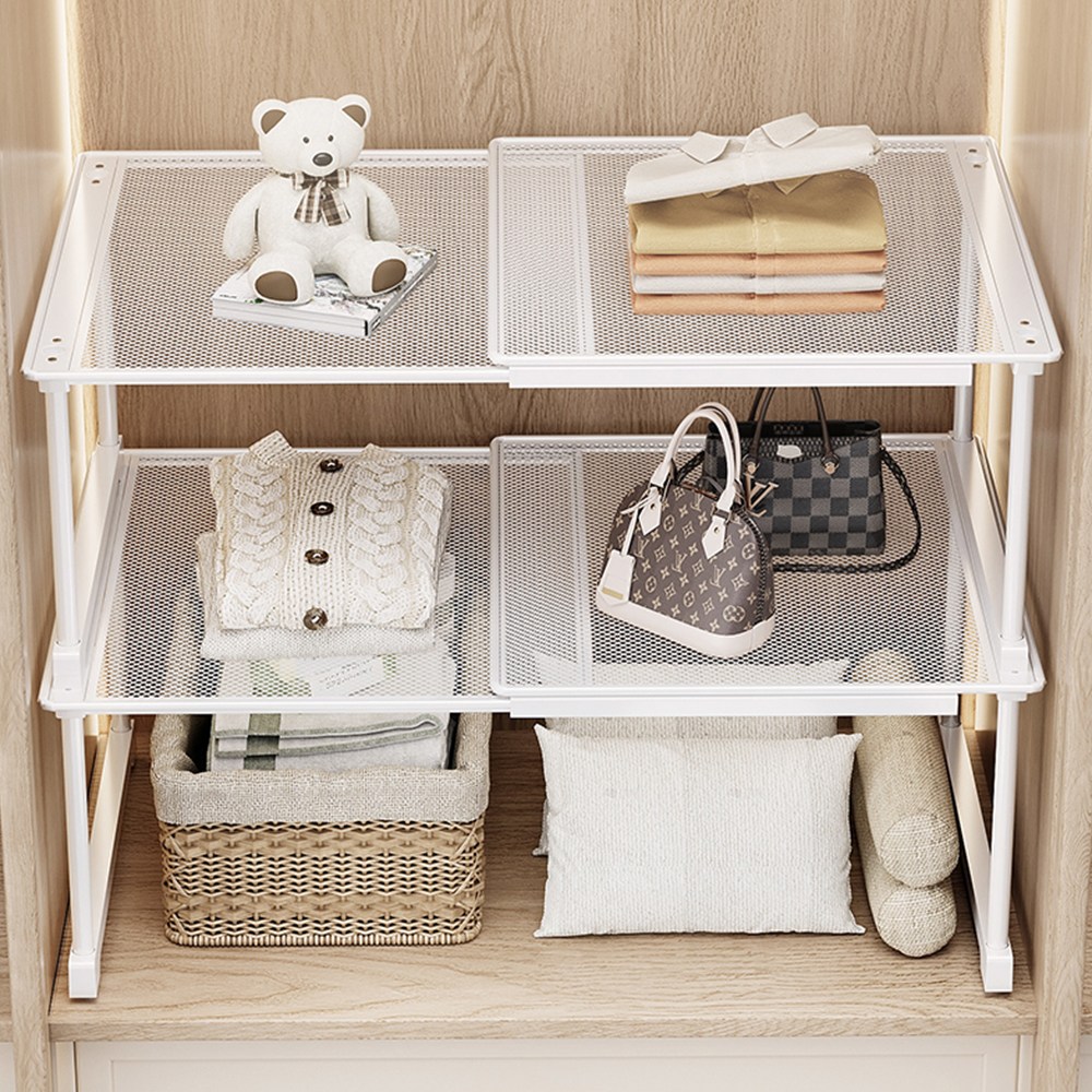 무타공마켓 2세대 길이조절 적층 옷장 드레스룸 옷정리함 정리트레이, 1개, 화이트 20,900원