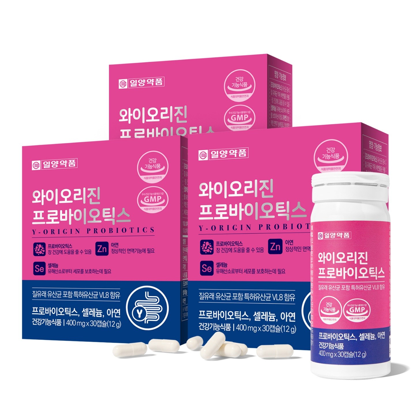 일양약품 와이오리진 프로바이오틱스 질유래유산균 포함 특허유산균 VL8 함유, 30정, 3개 28,730원