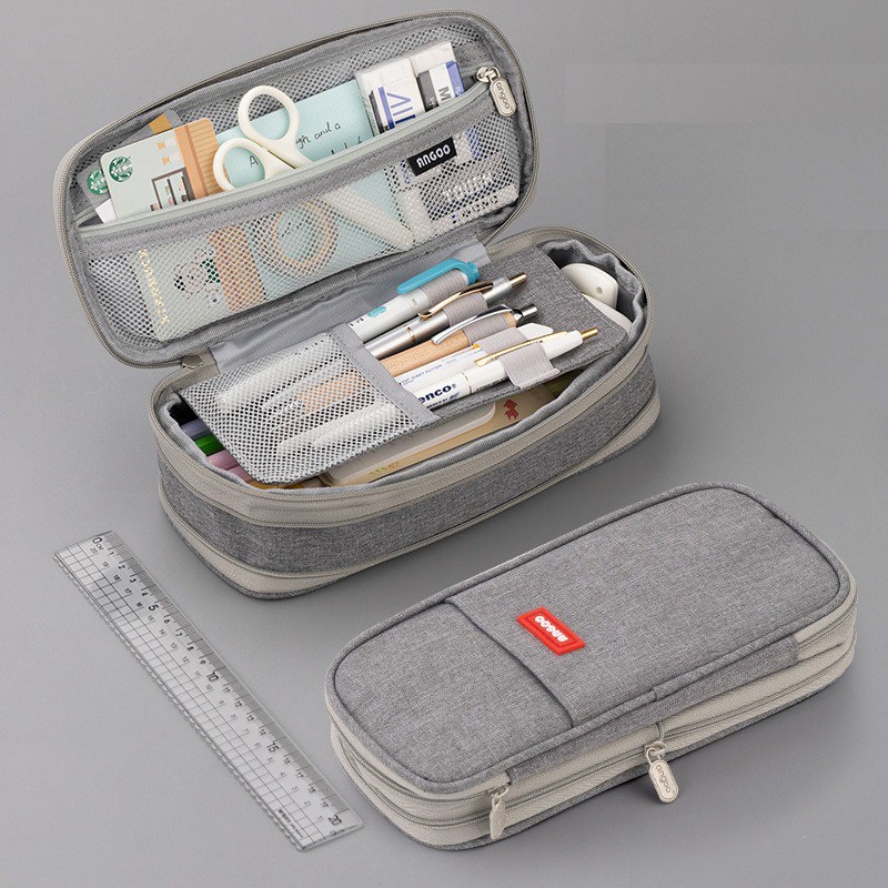 HB문화사 솔리드 캔버스 페브릭 확장형 필통 펜슬케이스 파우치 14,980원