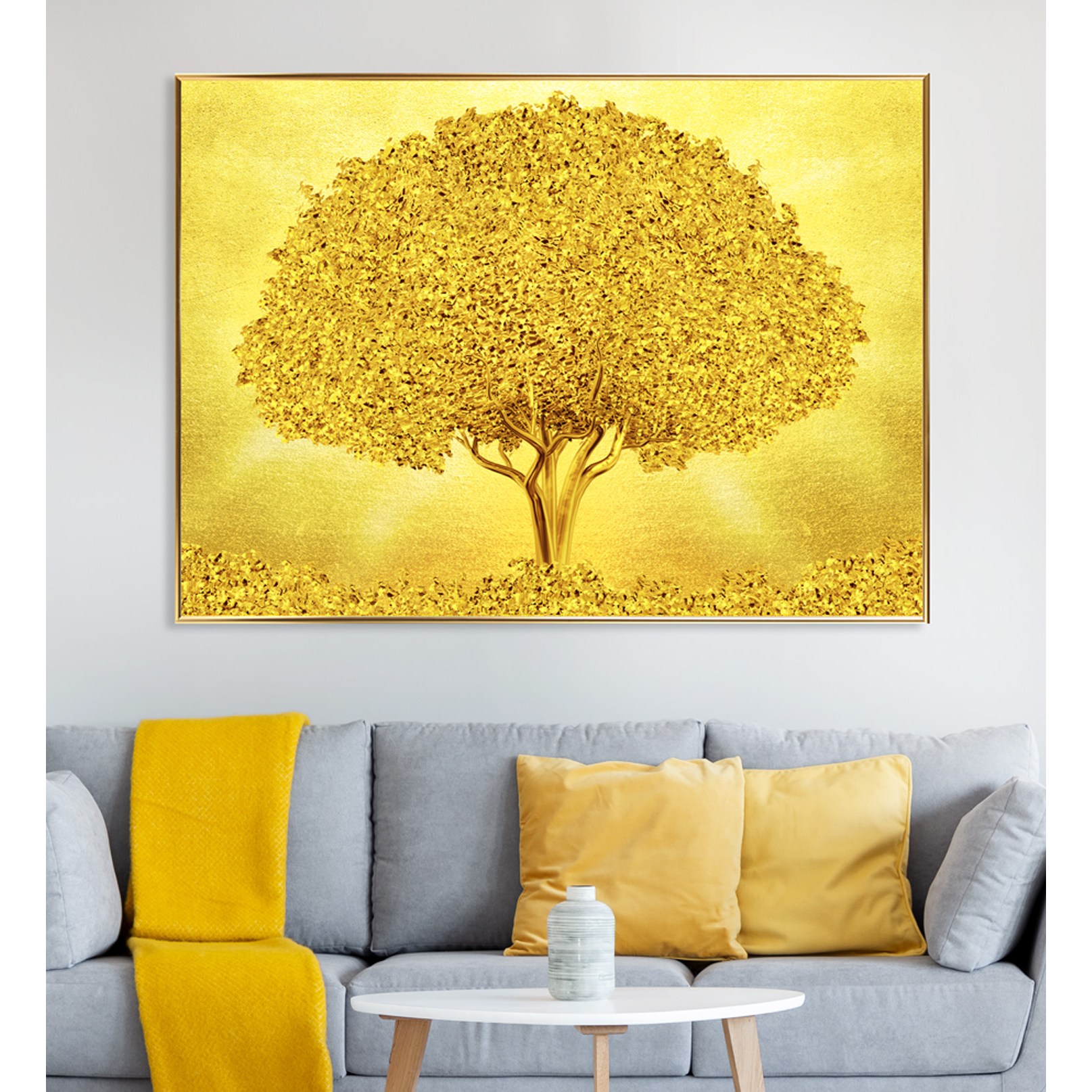 딘아트 황금 돈나무 액자 금전수 그림 돈들어오는 거실 풍수 인테리어 액자, 유광골드 99,000원