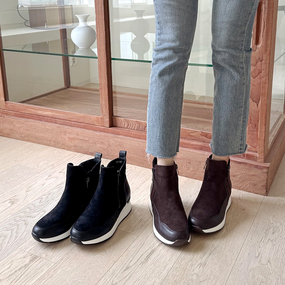 슈리오 여성 스웨이드 발편한 앵클 스니커즈 5cm 56,550원