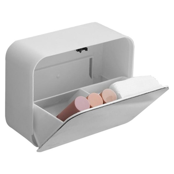 욕실 벽걸이 정리함 화장품 보관함 커버 안정적인 메이크업 코튼 패드 거울 정리함 드릴링 선반 없음 18,300원