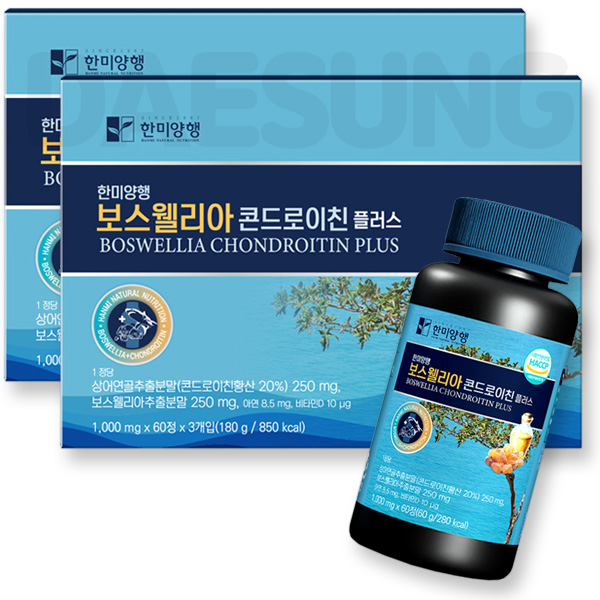 한미양행 보스웰리아 콘드로이친 플러스 대성생활건강 쇼핑백포함 2박스 61,000원