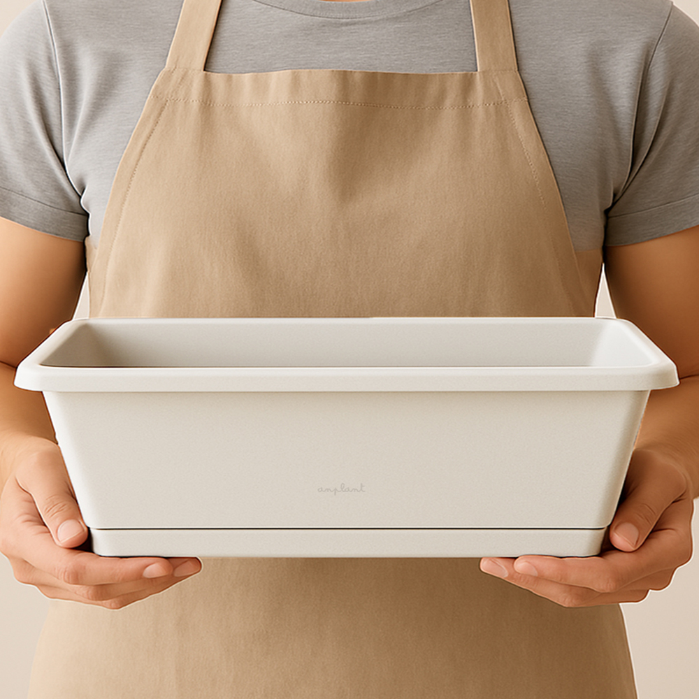 앙플랜트 직사각 텃밭 화분 + 받침 세트 4,200원