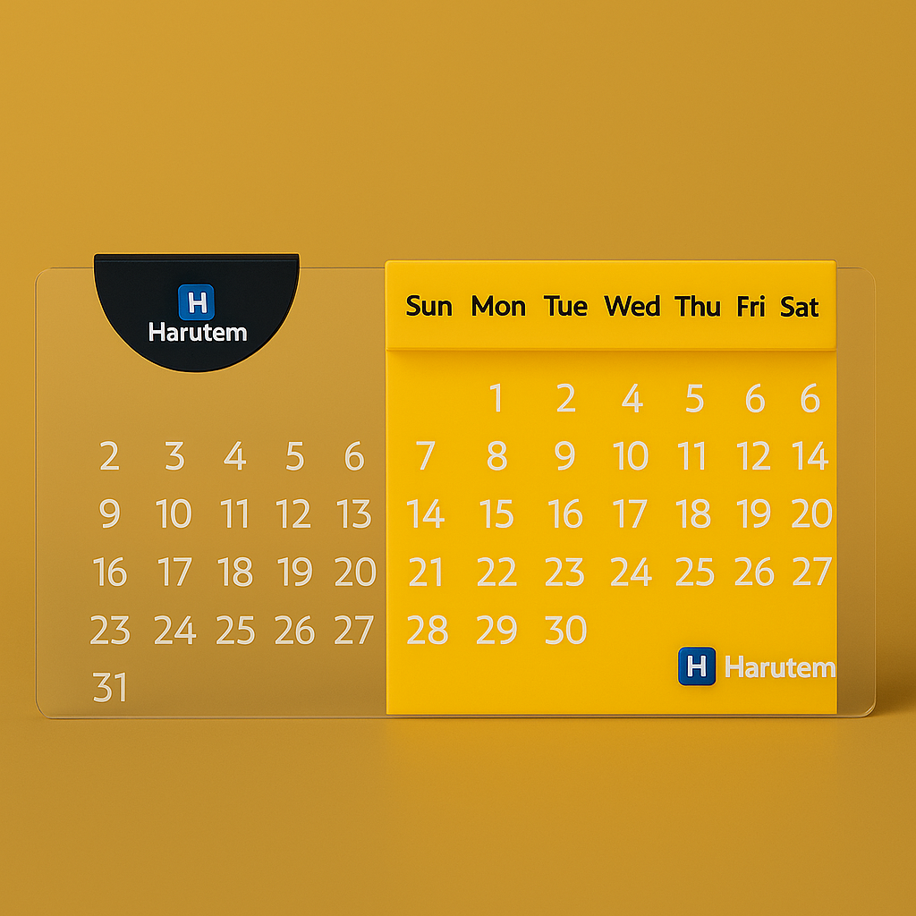 하루템 만년달력 아크릴 스탠드 캘린더 탁상용 데스크테리어 감성 인테리어 연간 플래너, 옐로우 12,900원