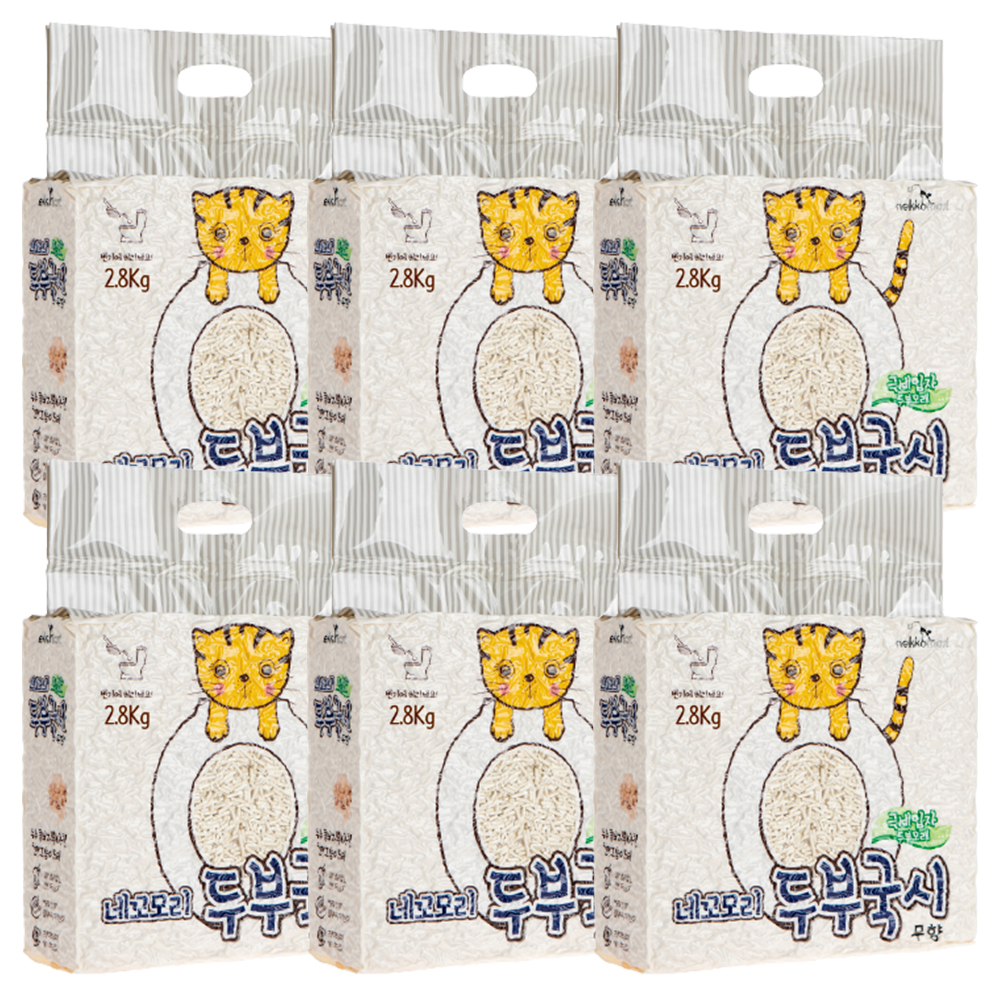 네꼬모리 두부국시 극세입자 고양이 모래, 2.8kg, 6개, 무향 37,900원