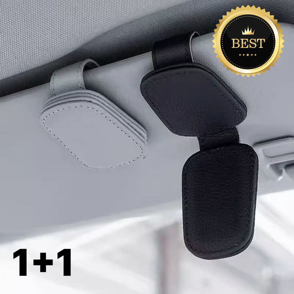 [2종세트] 맘띵마켓 차량용 고급 가죽 선글라스 안경 자석 거치대 5,900원