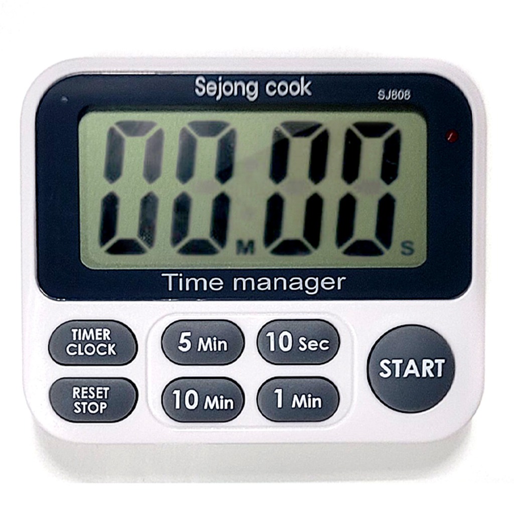세종쿡 쿠킹 타이머 SJ808 다용도 디지털 주방 요리 간편조리 스톱워치 업소용 식당용 건전지포함 8,540원