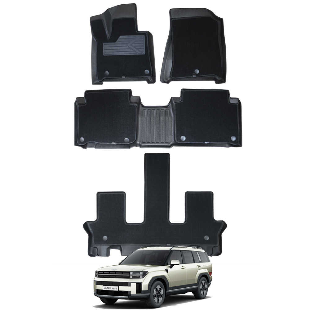 지엠지모터스 TPE 뉴코일 입체 발판 자동차 매트, 블랙, 현대 싼타페 MX5 7인승 하이브리드 전용 2023년형 160,000원