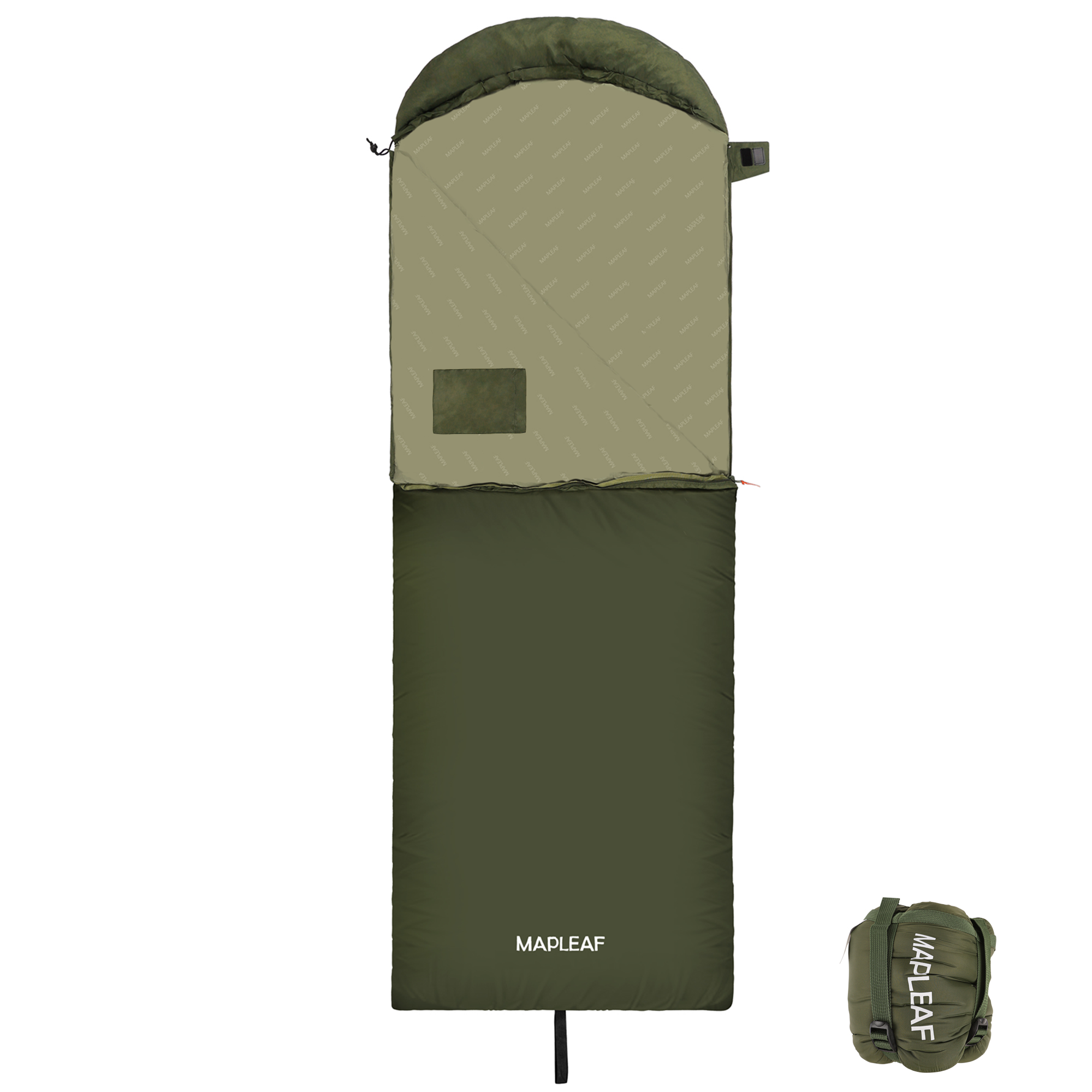 MAPLEAF 1인용 침낭 경량 봉투 후드 침낭 휴대용 방수 면 소재 야외용 침낭 세탁기 3계절 침낭 캠핑 이불 캠핑 침낭 압축팩포함, 현재가 34,990원