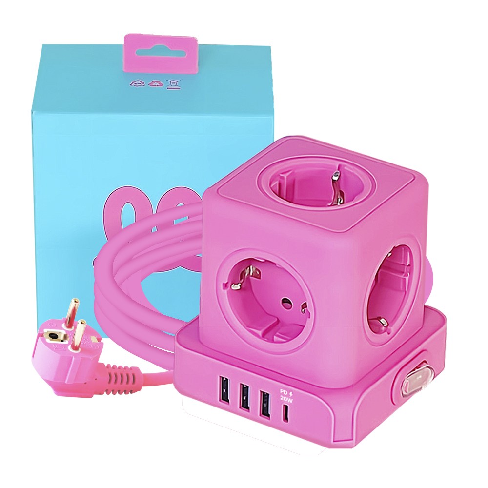 데코아르 멜로우 비비드 5구 멀티탭 4000W (USB-A x 3 , USB-C), 1개, 멀티탭 핑크, 1.8m 49,800원