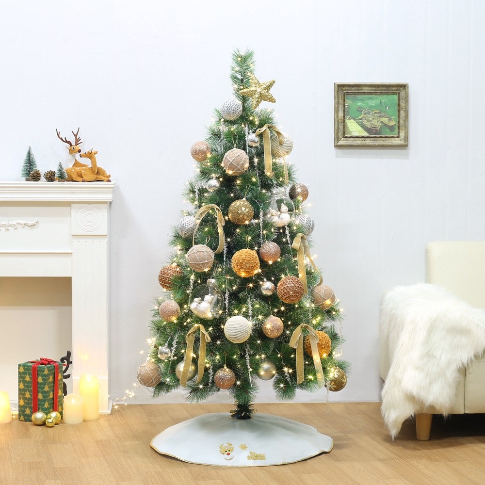 감동성탄 150cm 그레이스 뉴리얼 솔잎 눈꽃 트리 풀세트 전구, 상세페이지 참조 166,180원