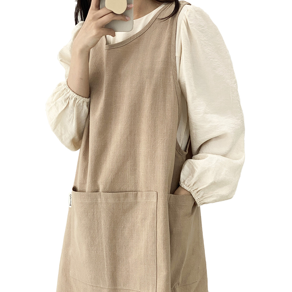 한스데이 국내 제조 10수 단추형 앞치마 28,400원