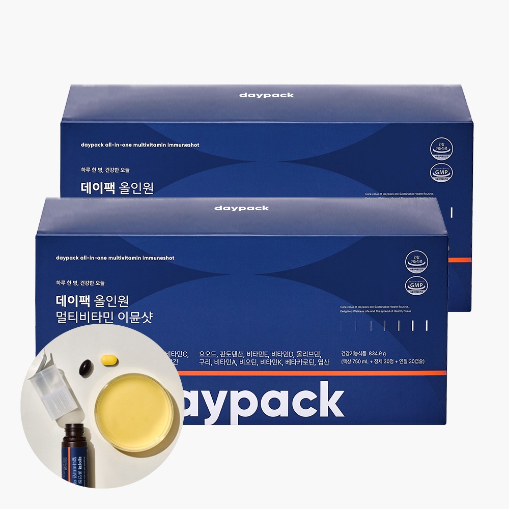 데이팩 올인원 액상 멀티비타민 이뮨샷 5000%, 2개, 30회분 101,900원