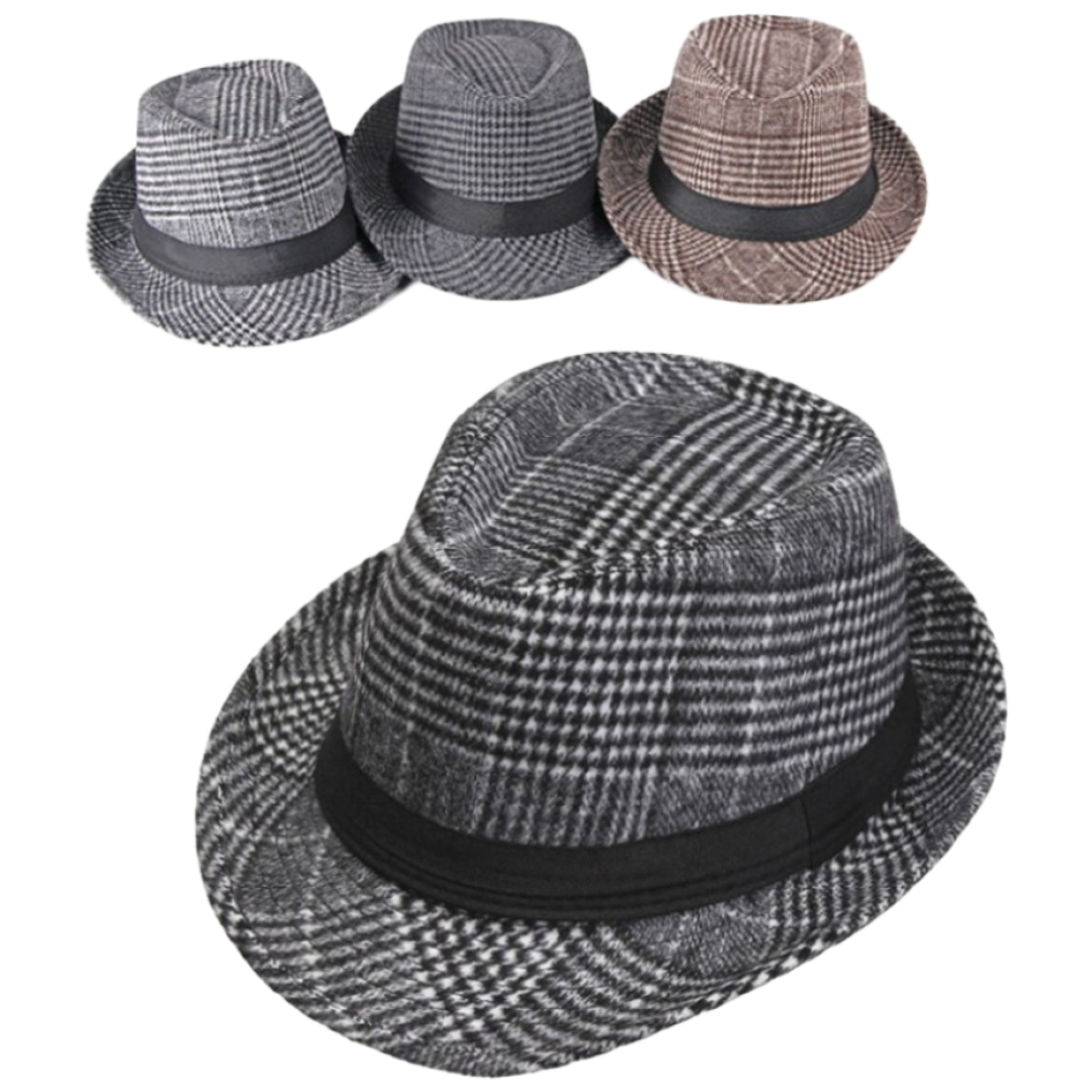 루모라 이태리 감성 체크 페도라 겨울 모직 중절모 시니어 남성 효도선물 29,900원