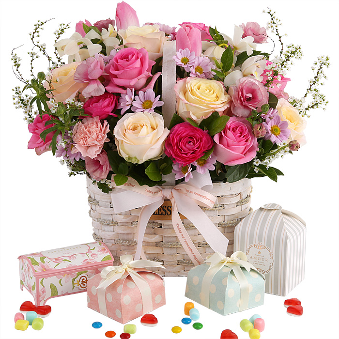 119플라워 (당일배송) 내 사랑에게 (캔디포함) ST-A1801 화이트데이 꽃바구니 전국꽃배달 생일 기념일 꽃선물 생화 꽃배달 화이트데이선물 당일꽃배달, 1개, 혼합 83,420원