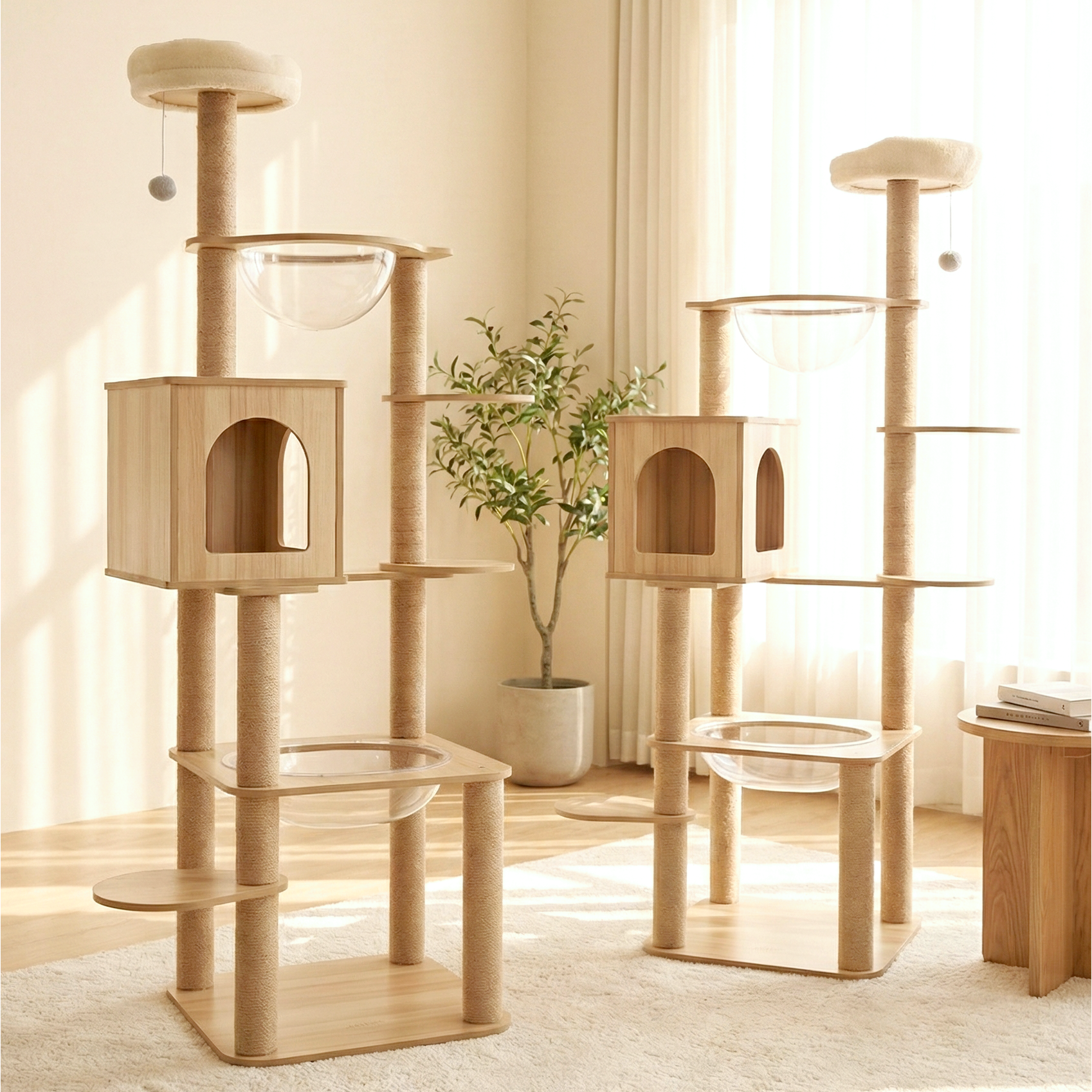 MILA&LOUIS 고양이 집 원목캣타워 펫인 고양이 캣타워 스크래쳐 켓타워원목대형, 1개, SX-001 80,000원