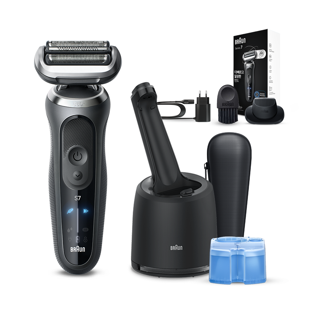 BRAUN 시리즈 7 전기면도기 + 세척 충전 스테이션 세트 159,000원