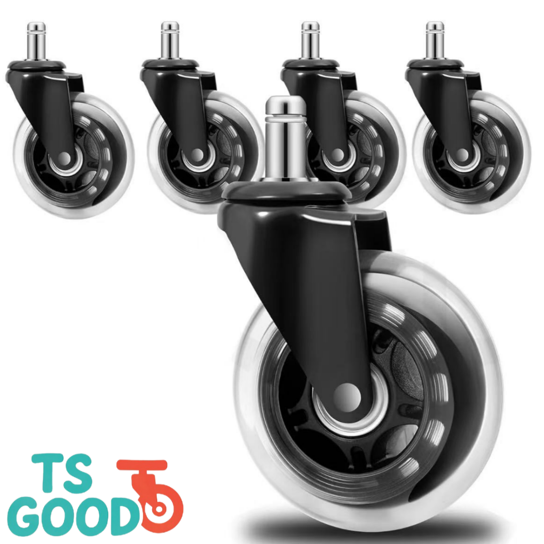 TS우리집상점 2인치 의자 바퀴 5개 세트 무소음 캐스터 ( 검은색 반투명 ) 12,000원