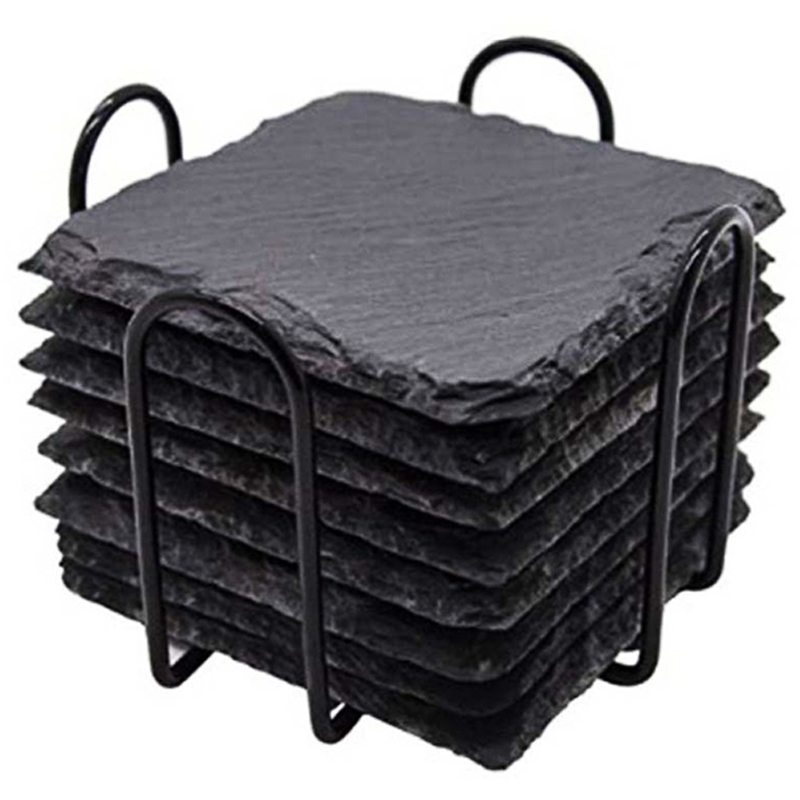 씨오브비 슬레이트 컵 와인 코스터 8p + 코스터 받침대 사각형, 단일색상, 1세트 14,990원