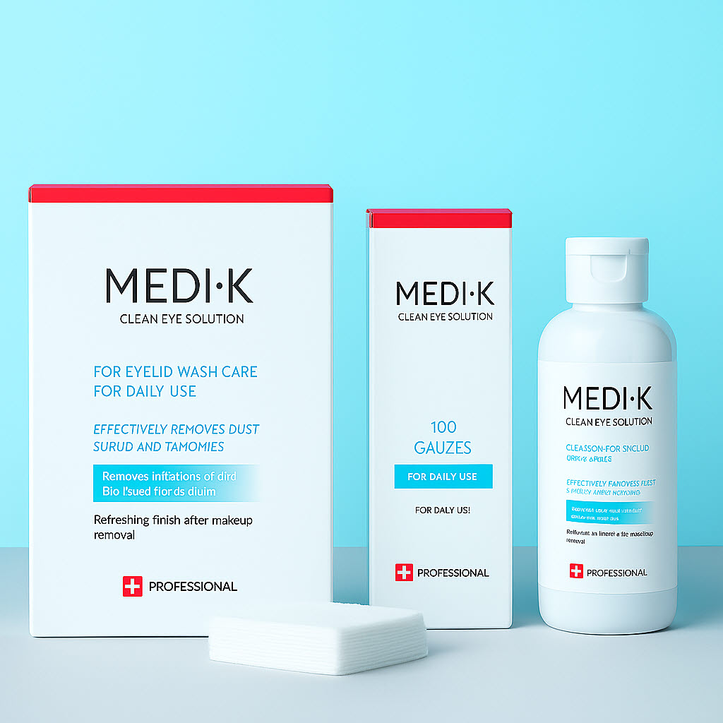 약국입점 메디케이 클린아이솔루션 눈꺼풀세정제 대용량 150ml + 의약외품 거즈 100매, 1세트, 무색 18,900원