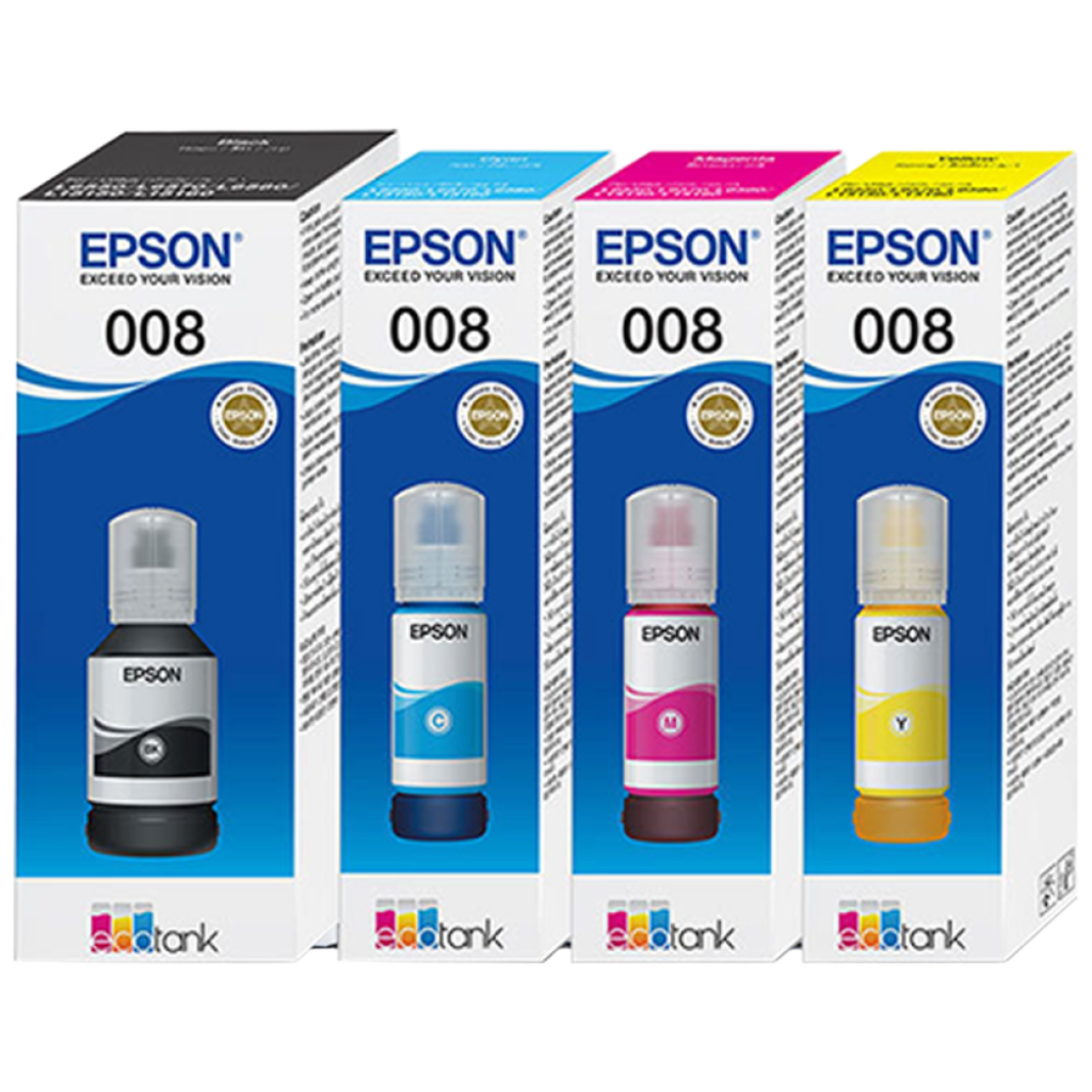 엡손 008 검정 잉크 ((T06G100)) EPSON 008 안료 잉크 정품 호환 제품 L6550,L6570,L11160,L15150,L15160,L6460,L64 프린터 잉크, 1개, Epson 008 [ 4 colors/ 멀티팩 잉크 ] 65,000원