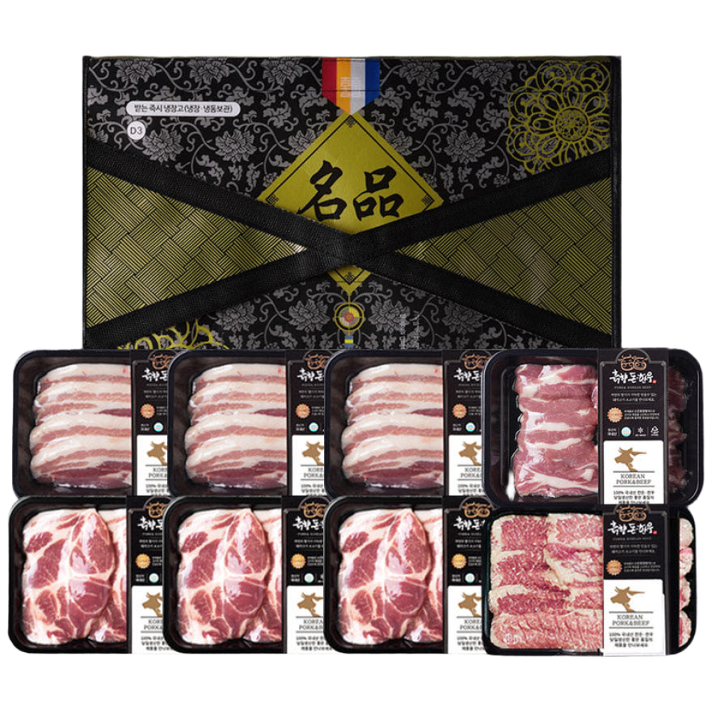 한돈선물세트 6호 냉장 삼겹살+목살+항정살+가브리살 3.8kg 고기선물세트 흙향돈한우, 1세트 121,000원