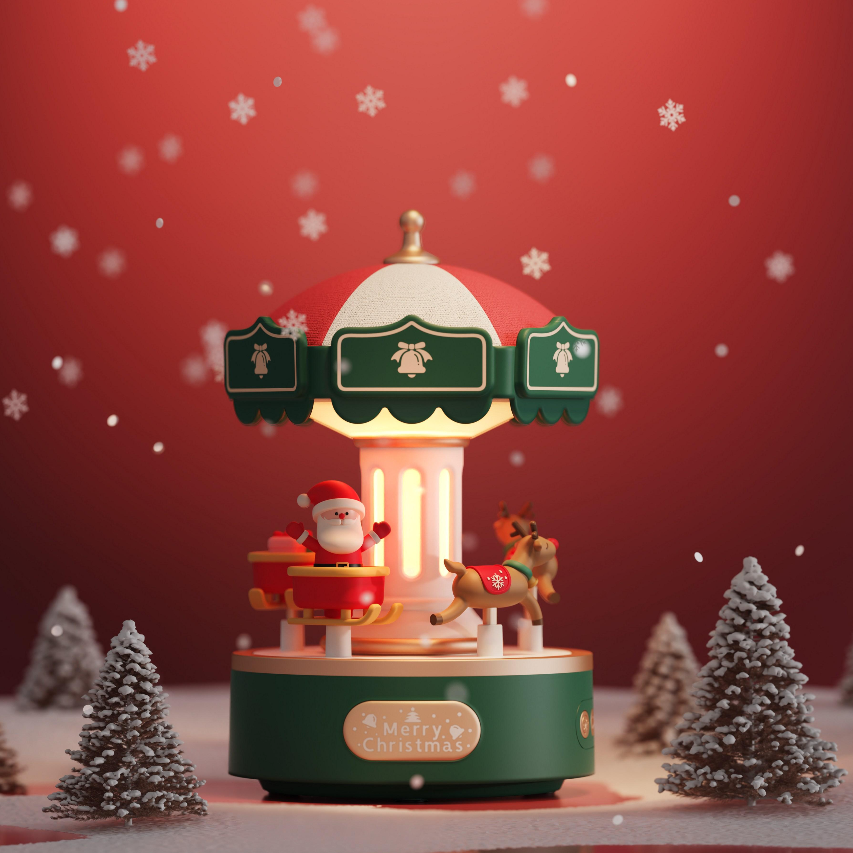락톡마켓 무료배송 충전식 크리스마스 움직이는 회전목마 오르골 무드등 4종 인테리어소품 크리스마스선물 집들이선물 55,000원