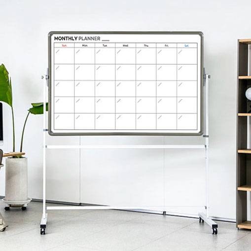 양면 회전식 심플블랙 월중행사표 달력칠판 이동식 스탠드세트 주문제작 화이트보드 402,000원