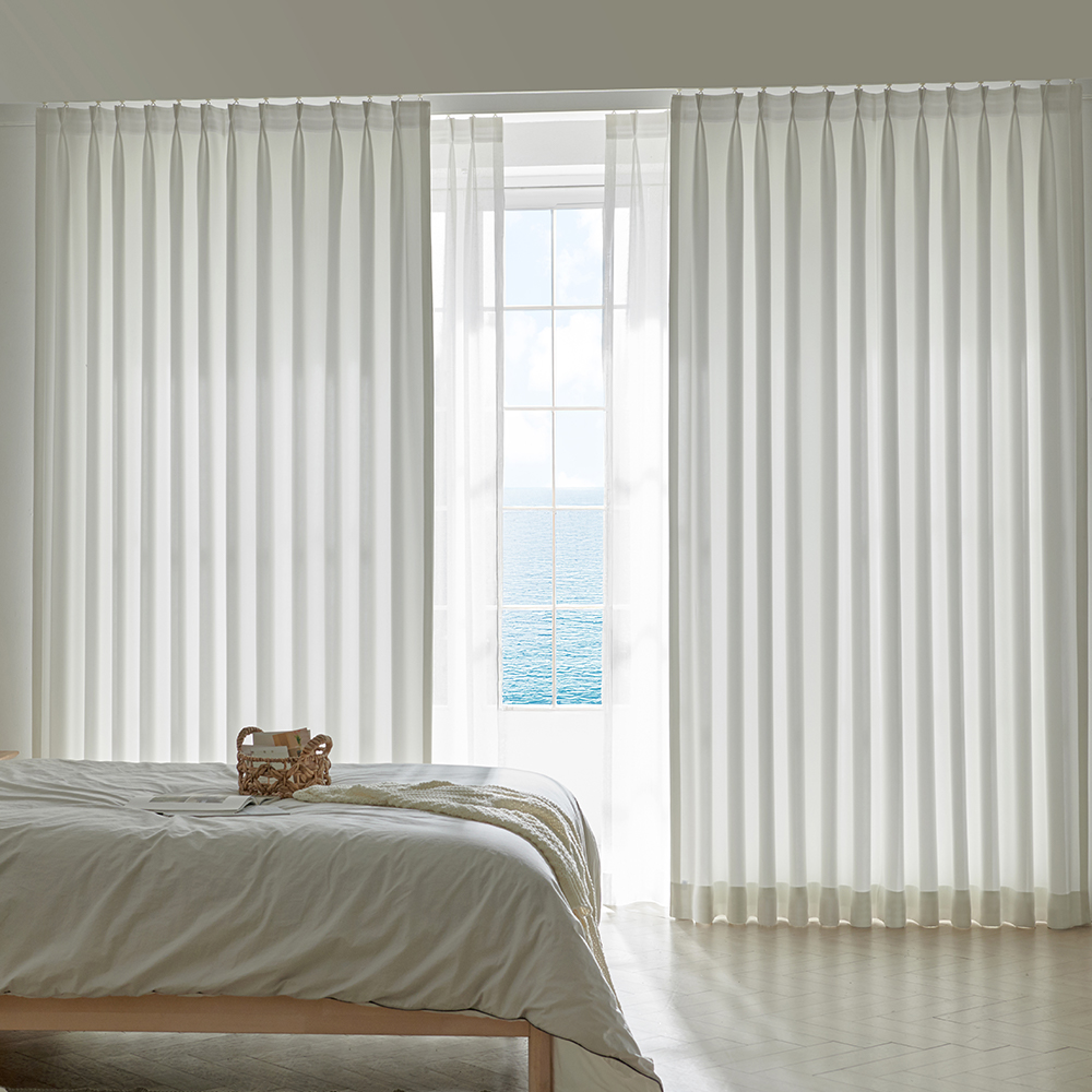 홈인홈 이지워시 높이조절 뉴린넨 사계절 암막 나비주름 커튼 2p 세트, 현재가 79,800원