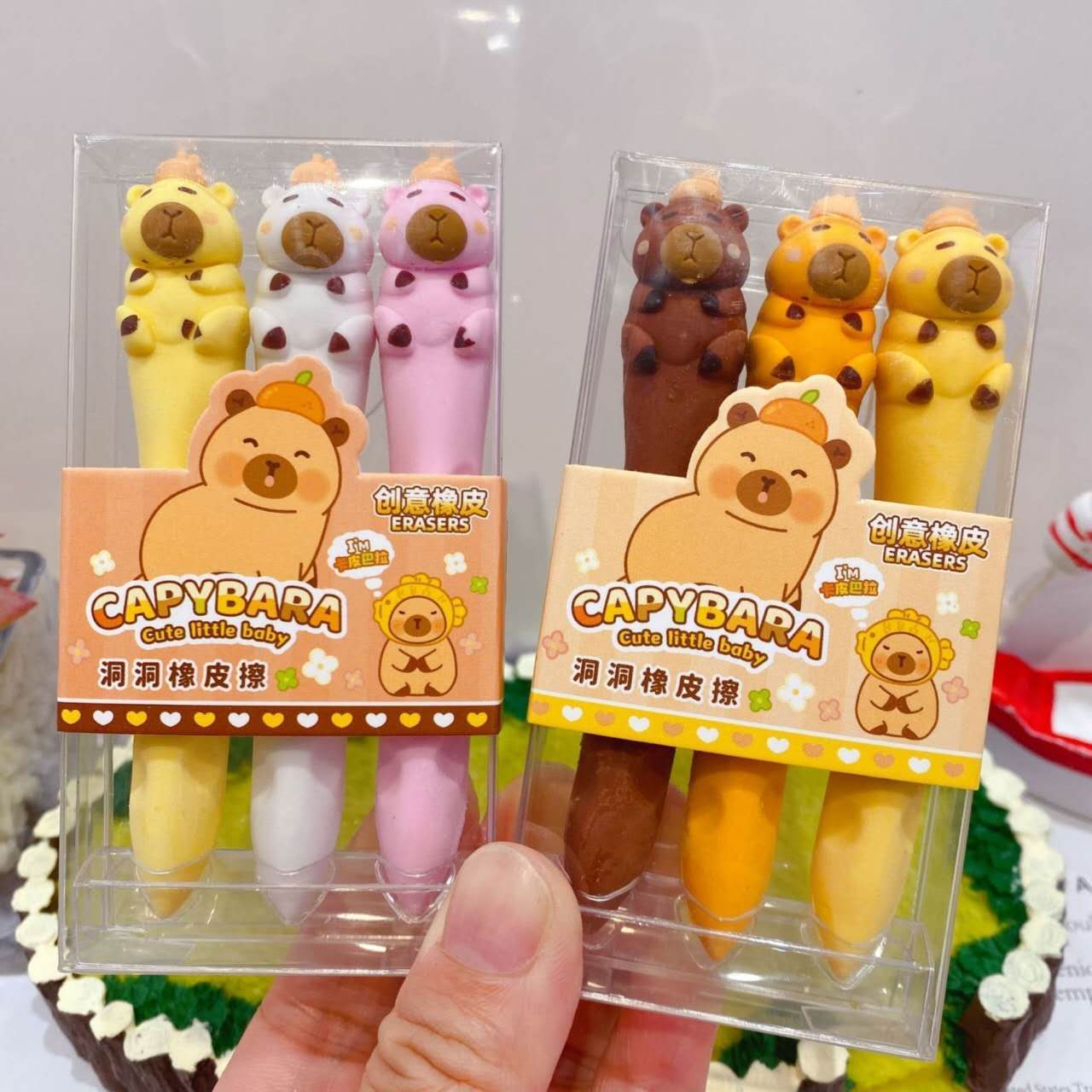 카피바라 지우개 6개입 세트 귀여운 캐릭터 잘지워지는 6종 비중복 풀세트, 6개, 6종색상 15,800원